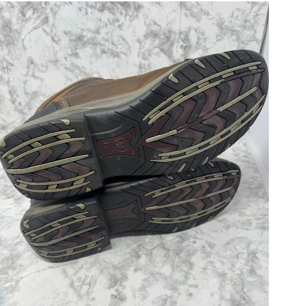 Ariat ATS Technology  Brown Leather‎ Work Boots Mid Top Lace Up Hiking Shoes 13D